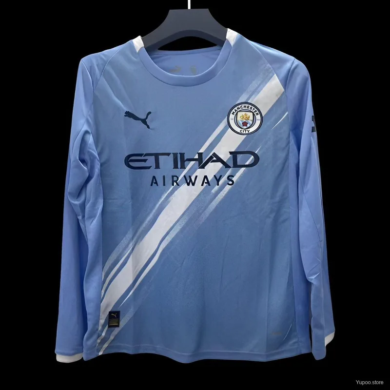 Camiseta Manchester City 2025/26 LOCAL MANGA LARGA VERSION FAN